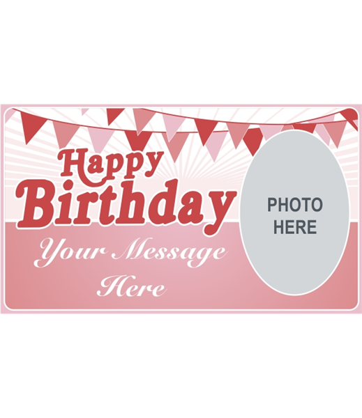 4ft happy birthday banner retro pink pink happy birthday sign