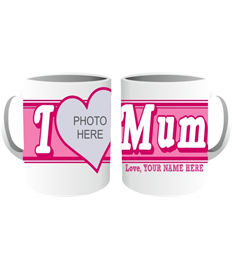 Mother's Day Ceramic Mug (Pink Stripes)
